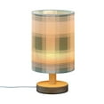thumbnail image 2 of Tartan Fabric Green Plaids Table Lamp with USB Port LED Warm Light Lamp Night Light Home Decor, 2 of 7