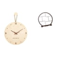 thumbnail image 1 of Reloj de pared decorativo colgante de madera, silencioso, para exhibir artesanías, soporte para objetos de colección artísticos, diseño rústico, adecu, 1 of 8