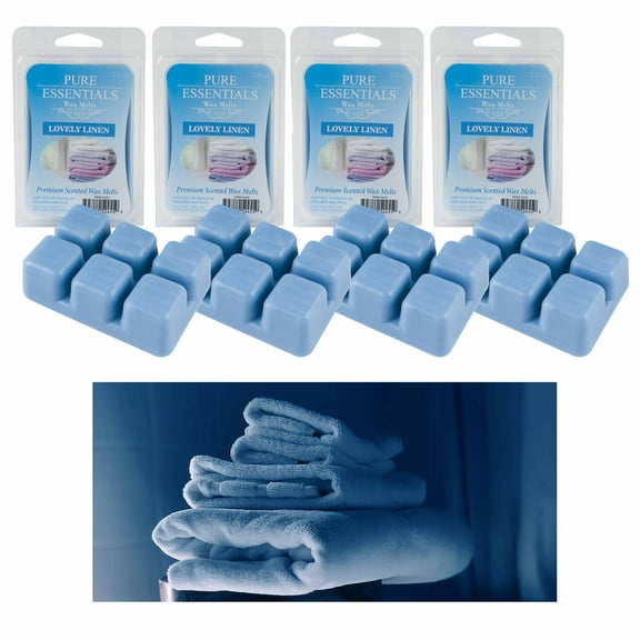 4PK Wax Melts 24 Snap Bars Fresh Linen Highly Scent Fragrance Candle Cube Warmer