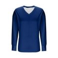 thumbnail image 2 of Oversized V-Neck Sweatshirt for Women with Pockets Travel Casual Side Split Long Sleeve Cute Fall Tops, 2 of 4