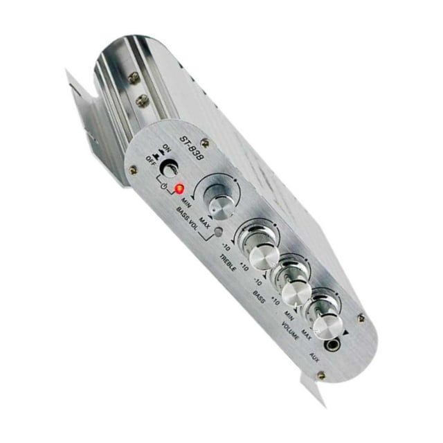 ZLight Mini Power Sound Amp 1 Channel High Performance HiFi Stereo 12V 80Wx2 Easy To Connect For Various Audio Computer TV Silver 150x90x40mm