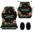 thumbnail image 4 of SCRAWLGOD Dragonfly Moon Floral Print Black Print Gaming Chair Cover with Armrest Pad, Washable Office Rotating Chair Slipcovers Universal Computer Chair Protection Anti-Dust Gaming Chair Protector, 4 of 7