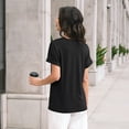 thumbnail image 5 of SUNBS T Shirts for Women V Neck Blouses Summer Casual Short Sleeve Top Cute Basic Trendy Outfits Fashion, 5 of 7