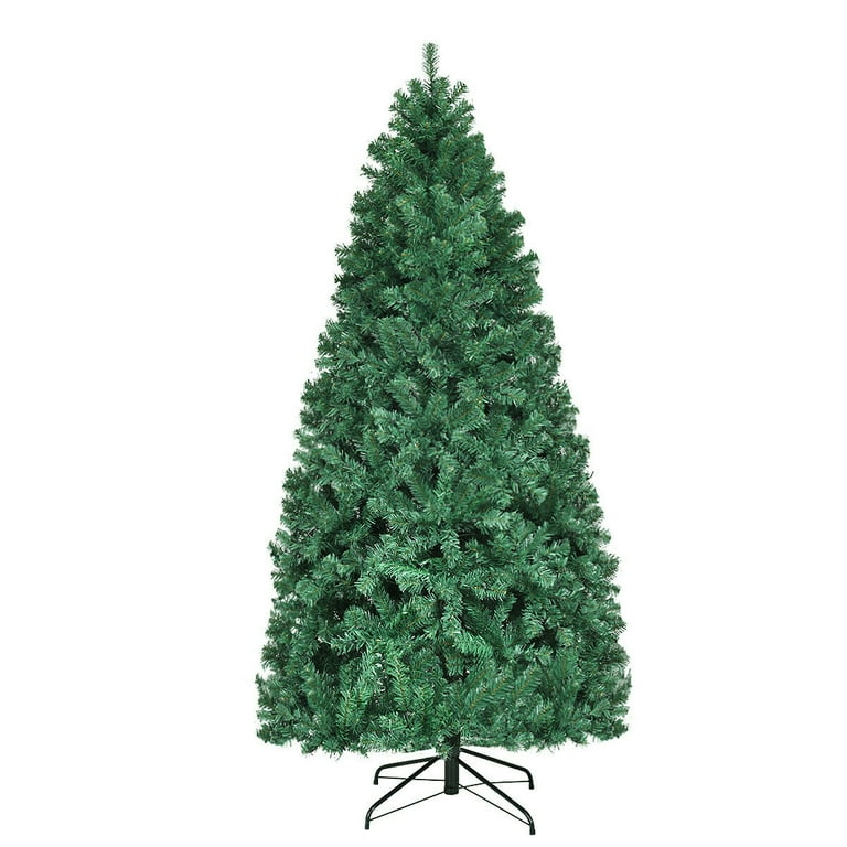 Gymax 7' Pre-Lit LED Christmas Tree with Durable Metal Stand and
