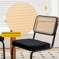 thumbnail image 3 of Dining Chairs Set of 2, Modern Fauex Leather Rattan Side Accent Chairs, Mid Century Upholstered Kitchen Chairs for Dining Rooms Living Rooms Banquets (Black), 3 of 7