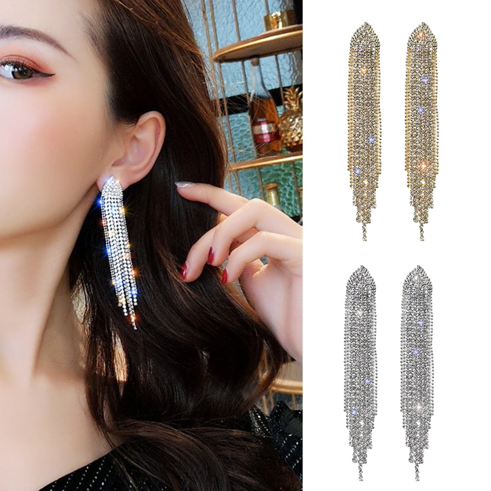 Pjtewawe Body Jewelry Minimalist Rhinestone Tassel Earrings For Teen Girls  Minimalist Piercing Studs Trendy Earrings - Walmart.com