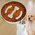 thumbnail image 1 of Cuenco para perros de alimentación lenta, 2 tazas de 4 mm espesor tazón de alimentación lenta de acero inoxidable antideslizante gran capacidad tazón, 1 of 7