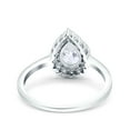 thumbnail image 3 of Halo Pear Teardrop Art Deco Wedding Ring CZ 925 Sterling Silver Size 9, 3 of 6