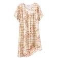 thumbnail image 1 of Chemise de Nuit pour Femmes, Manches Courtes à Col Rond Imprimé, Robe d'Allaitement, Rayonne Spandex Douce, Robe de Détente Longueur Genou, 1 of 5