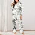 thumbnail image 2 of Pajama Sets for Women 2 Pcs, Summer Vacation Scene Camping Van Button Down Long Sleeve Sleepwear Lounge PJ Sets, 2 of 6