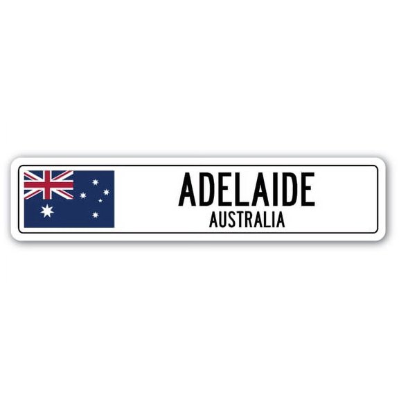 Adelaide Australia Street [3 Pack] of Vinyl Decal Stickers | 1.5" X 7" | Indoor/Outdoor | Funny decoration for Laptop Car Garage  Bedroom Offices | SignMission