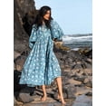 thumbnail image 3 of EASYBRAUS Women Floral Print Maxi Dress Boho Lantern Sleeve Loose Fit Spring 2025 S-2XL, 3 of 9
