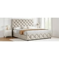 thumbnail image 3 of EastVita Full Size Bed Frame with 4 Storage Drawers,Linen Upholstered Platform with Headboard,Diamond Stitched Button Tufted,No Box Spring Needed, 3 of 7