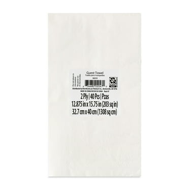 4.25 in x 7.87 in Disposable White/Gold Foil Paper Napkins, 40 Count, by Way To Celebrate