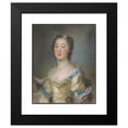 thumbnail image 2 of Jean-Baptiste Perronneau 12x14 Black Modern Framed Museum Art Print Titled - A Young Lady in a Yellow Gown with Blue Ribbons (C. 1767), 2 of 5