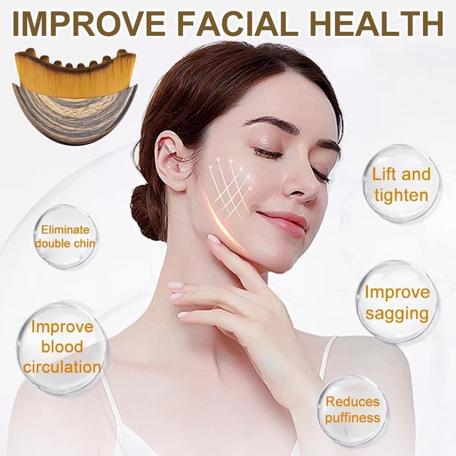 Lymphatic Contour Face Brush, Contour Face Brush for Lymphatic Drainage, Chin & Jawline Sculpting (1PCS)