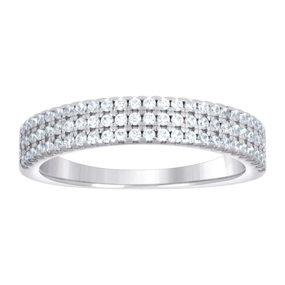 925 Sterling Silver Womens Cubic Zirconia Wedding Band Ring 4.1mm Wide Size 10 Wedding Band for Women and Men