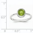 thumbnail image 3 of Sterling Silver Rhodium-plated Polished Peridot Round Ring, 3 of 3