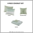 thumbnail image 5 of Madison Park Coastal Shabby Chic Seersucker Floral 4PC Quilt Set - Green, Yellow  White Hues, 5 of 5