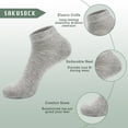 thumbnail image 2 of Women's Ankle Low Cut Socks Bamboo Lightweight Flat Seam Athletic Sock, 6 Pack Ladies Running Thin Sock (Gray, US Size 8-11), 2 of 5