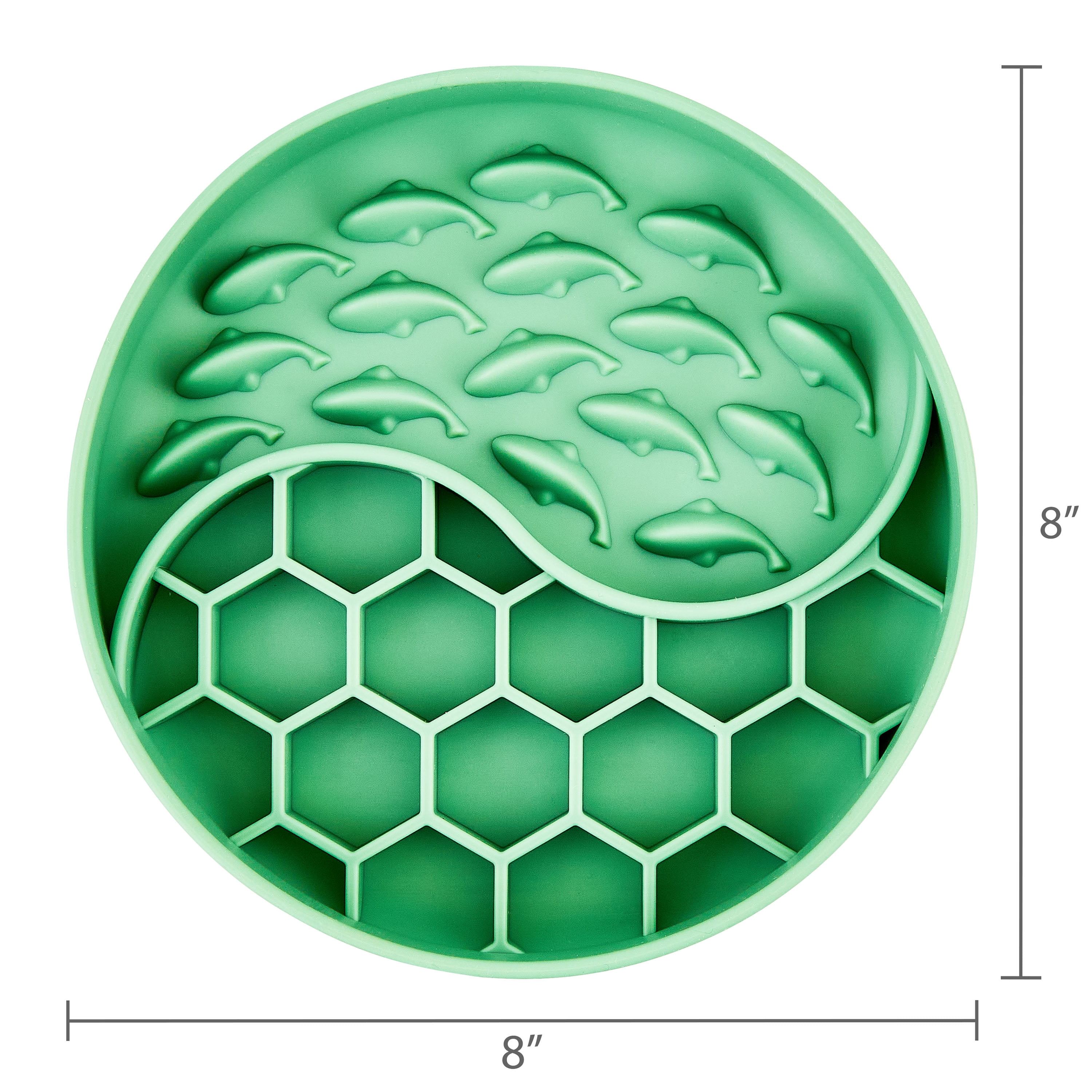 Vibrant Life Silicone Slow Feeder Bowl for Pets, Sage Green Fish