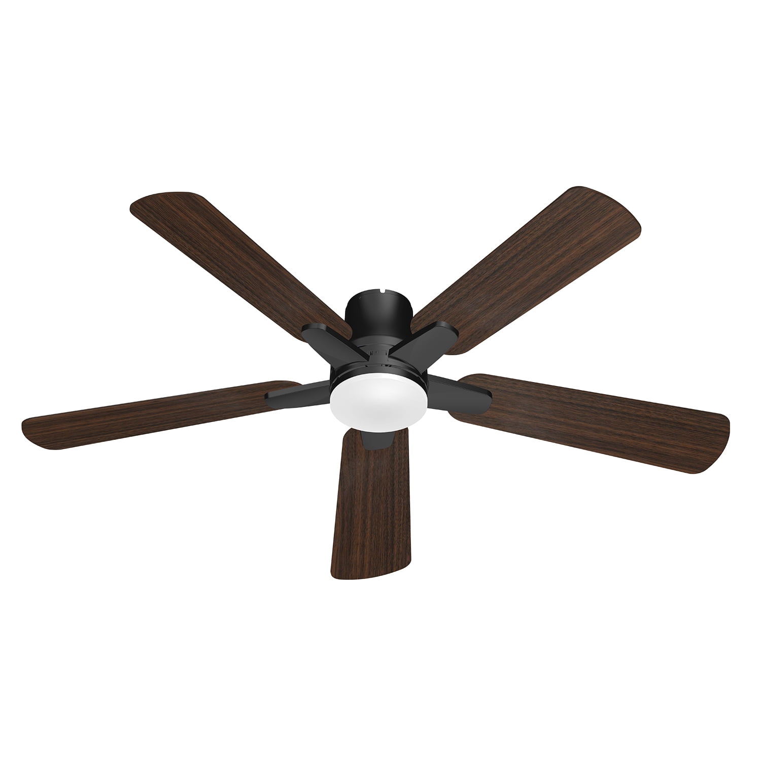 Manistays 52 inch Hugger Ceiling Fan with LED Light, Remote Control, 6 Speeds, 4 Blades, Black