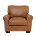 thumbnail image 3 of Pemberly Row Contemporary Top Grain Italian Leather Arm Chair in Tan, 3 of 3