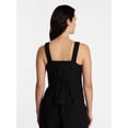 thumbnail image 4 of Time and Tru Women's Linen Blend Button Front Tank Top with Adjustable Straps, Sizes XS-XXXL, 4 of 6