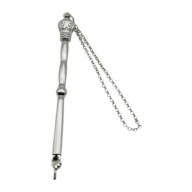 ZheElen Yad Torah Pointer Reading Tool Hand Assistant Golden Bible Crown Yad Pointer Hand Head Pointer Silver Crown Head Length 17cm
