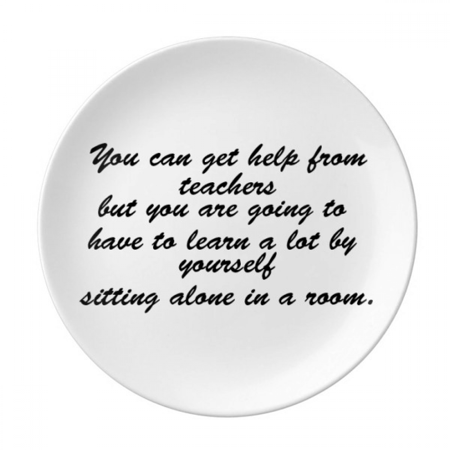 

You Need To Study By Yourself Quote Plate Decorative Porcelain Salver Tableware Dinner Dish