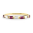 thumbnail image 2 of HeartsAndYou 0.9ct Natural Ruby & Diamond Half Eternity Wedding Band 14k SOLID Yellow Gold, 2 of 9