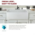 thumbnail image 4 of Cfowner Double Kitchen Sink, 32" Undermount Bowl Sink with Bottom Grid and Basket Strainer, White, 4 of 5