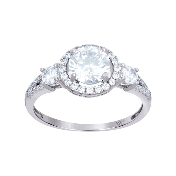 925 Sterling Silver Womens Cubic Zirconia Fashion Ring 9.6x1.5mm Wide Size 5 Ring for Women