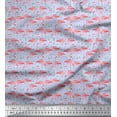 thumbnail image 1 of Soimoi Poly Georgette Fabric Grass & Flamingo Bird Print Fabric by The Yard 42 Inch Wide, 1 of 1