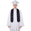 thumbnail image 2 of Jarengo Unisex Adult Plain Graduation Stole Sash, Black, 2 of 6