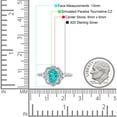thumbnail image 4 of Oval Art Deco Accent Vintage Ring Paraiba Tourmaline CZ 925 Sterling Silver Size 10, 4 of 6