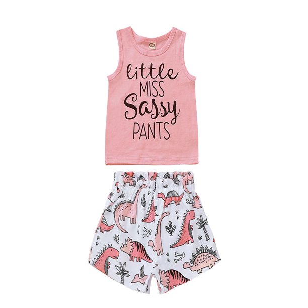 Emmababy Toddler Kids Baby Girl Clothes Tshirt Tops Dinosaur Shorts