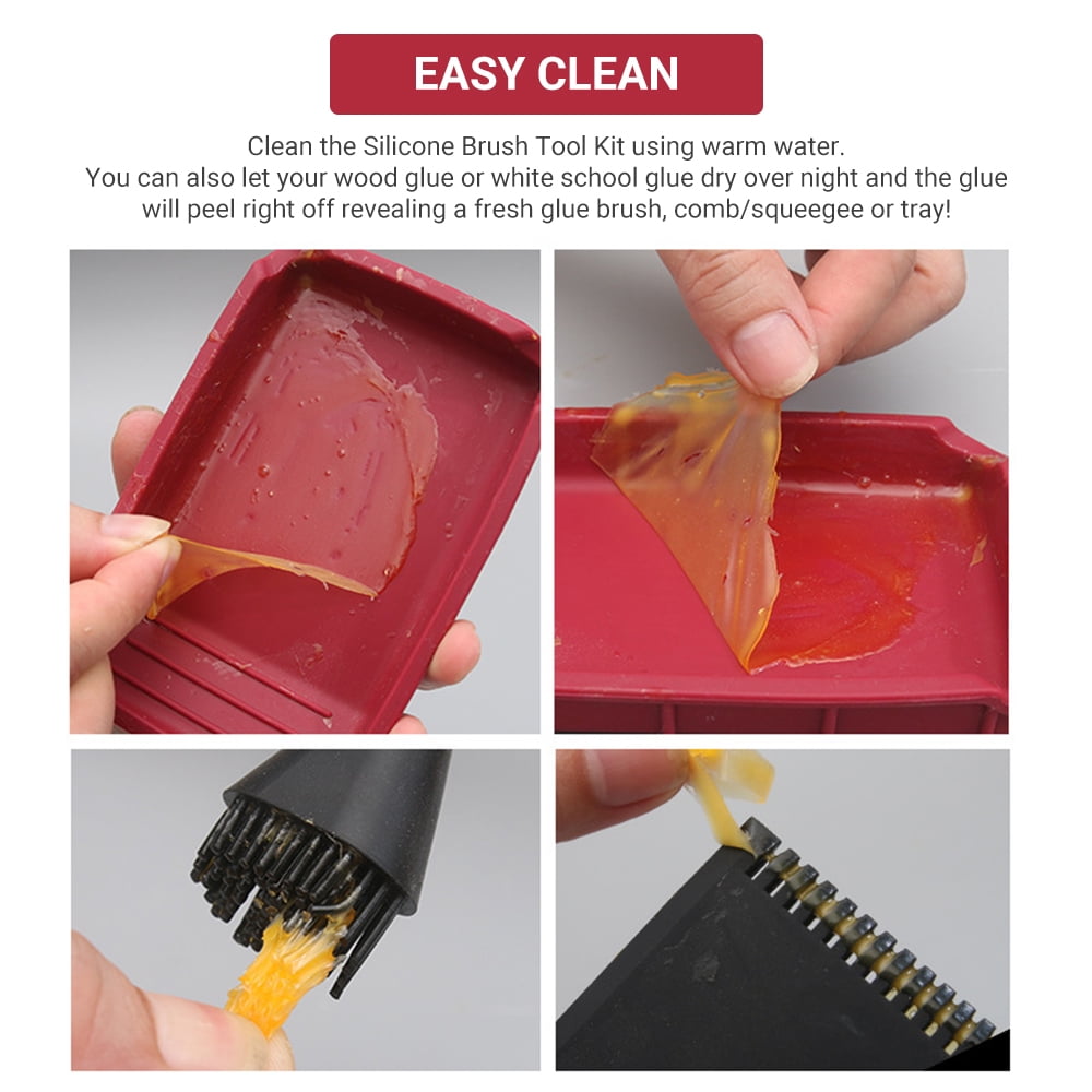 Multifunctional Glue Applicator Woodworking Brush Tool Soft Silicone Wood  Glue Spreader Brush & Tray Thin Non-slide DIY Crafts