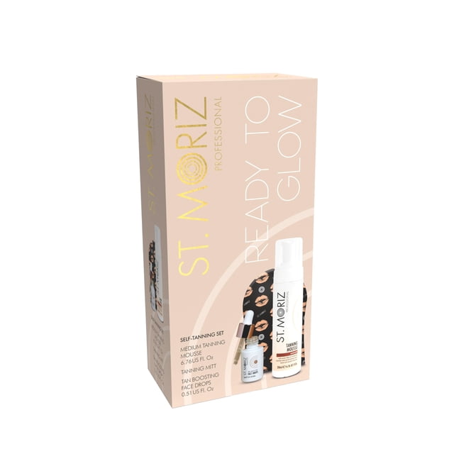 Set de regalo autobronceador St. Moriz Ready to Glow con mousse y gotas