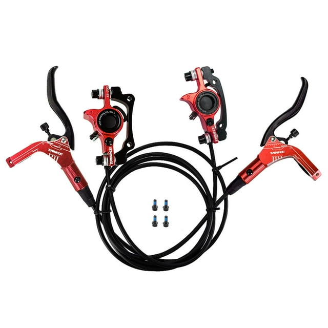 de frenos hidráulicos Frenos de hidráulicos para de montaña, de frenos de para 160 mm 800 mm , rojo trasero rojo L delantero R trasero shamjiam Freno de disco hidráulico para bicicleta
