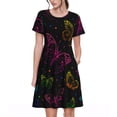 thumbnail image 1 of Bixox Robe d'Été à Manches Courtes pour Femmes Robe Ample Longueur Genou avec Poches-Papillon, 1 of 7