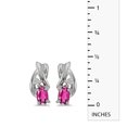 thumbnail image 2 of 10k White Gold Oval Pink Topaz And Diamond Earrings, 2 of 2