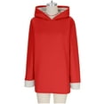 thumbnail image 4 of DPTALR George Women's Solid Thickened Fashionable Casual Long Sleeve Hooded Sweatshirt,Red,Big and Tall Men XL, 4 of 6