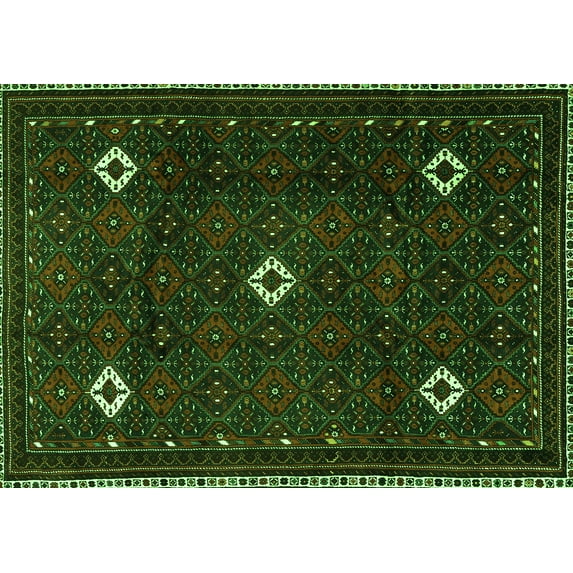 Ahgly Company Indoor Rectangle Persian Green Traditional Area Rugs, 3' x 5'