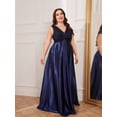 thumbnail image 5 of AURA Plus Size Deep V Neck Mermaid Evening Dress Sexy Backless Long Formal Gown, 5 of 7
