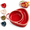 Red, variant on Soup and Sandwich Plate Combo, Ceramic Divided Bowl with Side Compartment, for Breakfast Salad Snacks Bread Cookies, Home Kitchen Restaurant