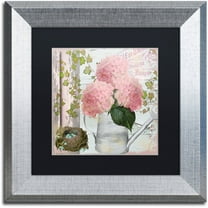 Trademark Fine Art "Chalet d'Ete Hydrangea" Canvas Art by Color Bakery Black Matte, Silver Frame
