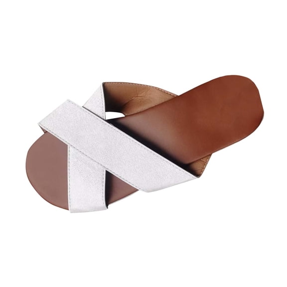 UTTOASFAY Sandals for Women Women Dressy Comfy Platform Casual Shoes Summer Beach Travel Slipper Flip Flops Silver 6