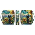 thumbnail image 2 of Xixirimido Stained Glass Cat Sunflower Print Bible Cover Case Large Quilted Bible Carrying Case with Handles & Bookmarks Bible Study Supplies & Accessories Christian Gifts for Church, 2 of 7