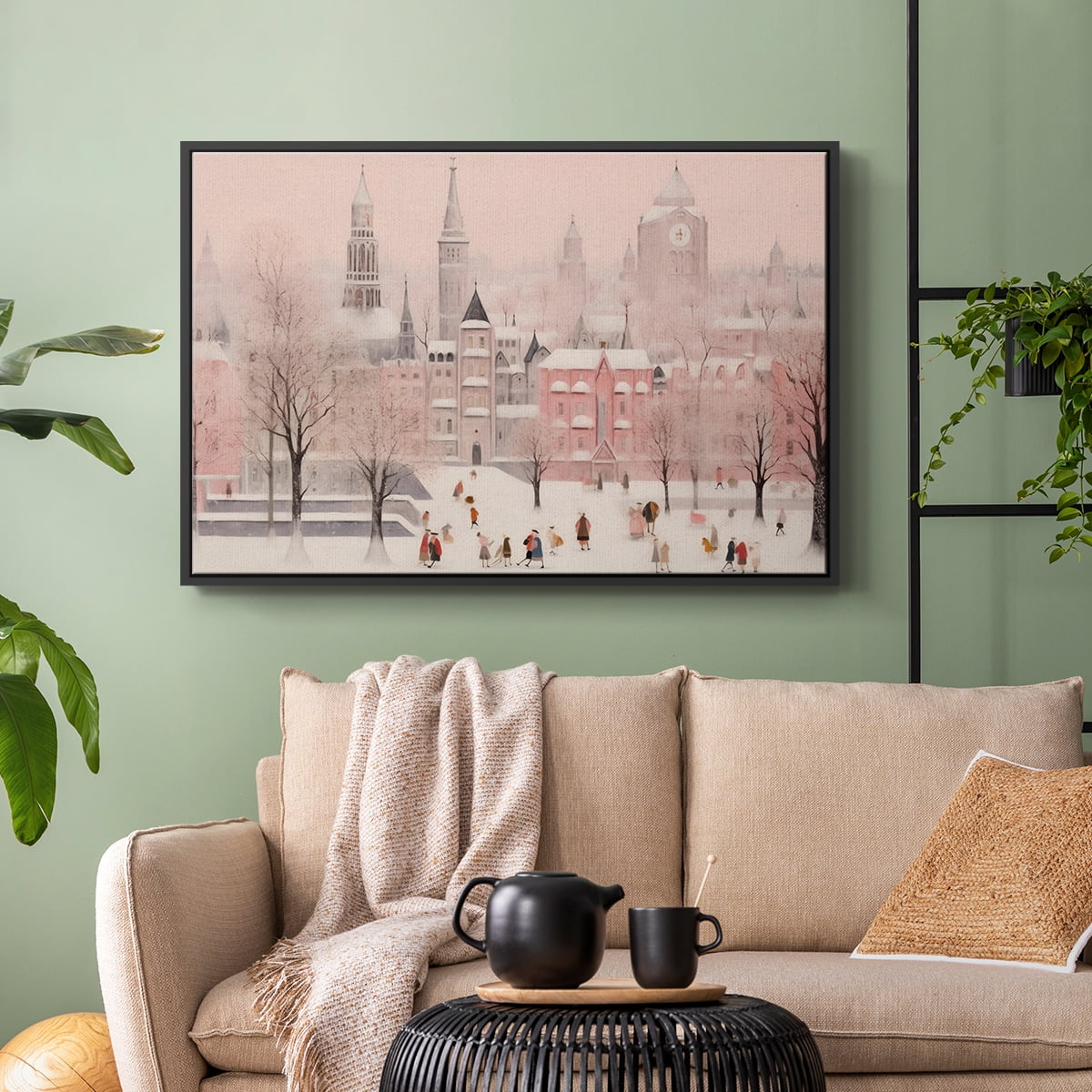 Vintage Landscape-CLXVIII By Wexford Home Framed in Black Wood Gallery Wrapped Canvas 27 in. x 41 in.